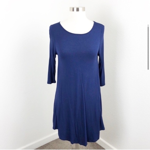 All For You navy blue long sleeve dress - Picture 2 of 7